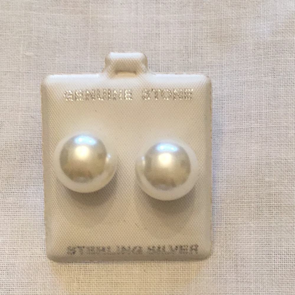 Pearl earrings with sterling silver post & backs